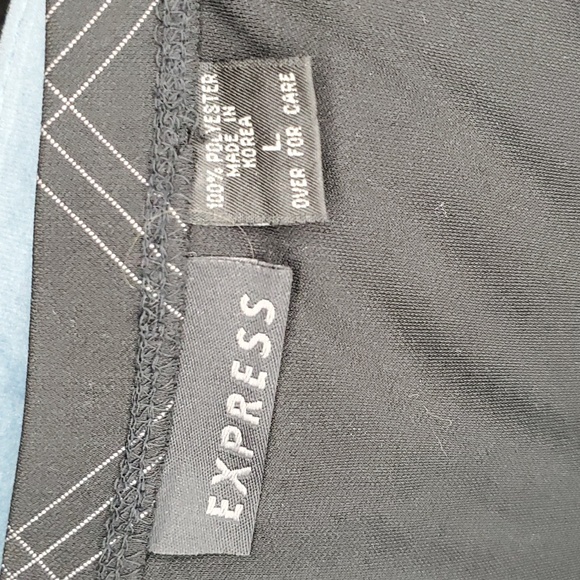 Vintage EXPRESS Black/White Jersey Maxi Skirt w/ side slit, size Large - Picture 3 of 3